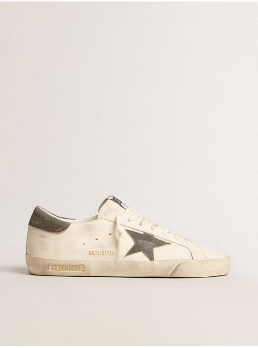 Super-Star in nappa with gray suede star and heel tab