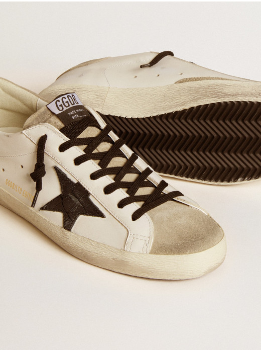 Men's Super-Star LTD with black croc-print leather star and suede inserts