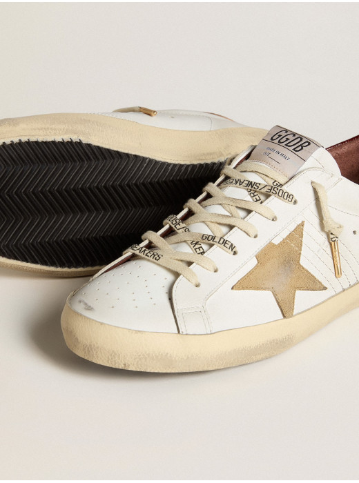 Men's Super-Star with sand suede star and red croc-print leather heel tab