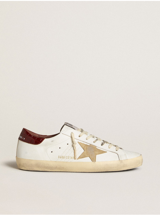 Men's Super-Star with sand suede star and red croc-print leather heel tab