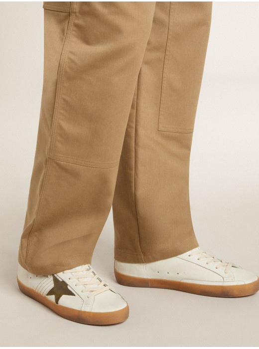 Men's Super-Star LTD with military green nubuck star and heel tab