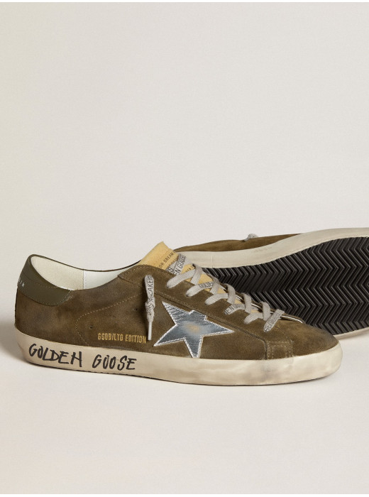 Men's Super-Star LTD in suede with metallic leather star and leather heel tab