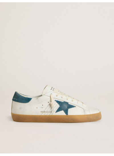 Men's Super-Star in leather with petrol-blue suede star and heel tab