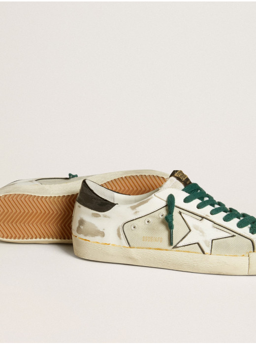 Men’s Super-Star LAB in white leather with white star and black heel tab