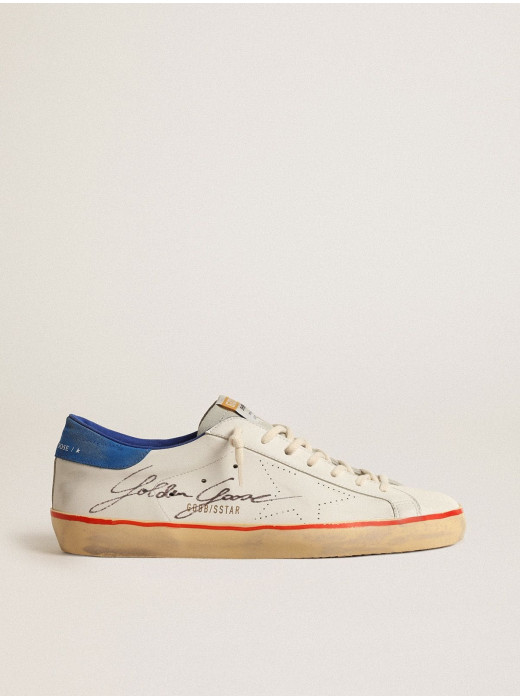 Men’s Super-Star with perforated star and blue suede heel tab