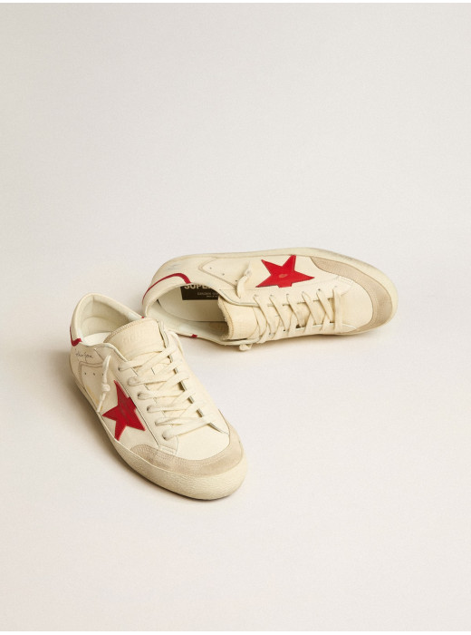 Men's Super-Star LTD in nappa with red leather star and pearl suede toe