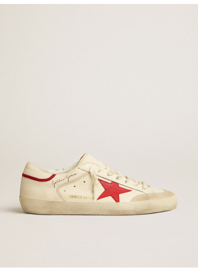 Men's Super-Star LTD in nappa with red leather star and pearl suede toe