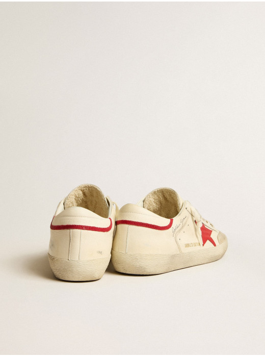 Men's Super-Star LTD in nappa with red leather star and pearl suede toe