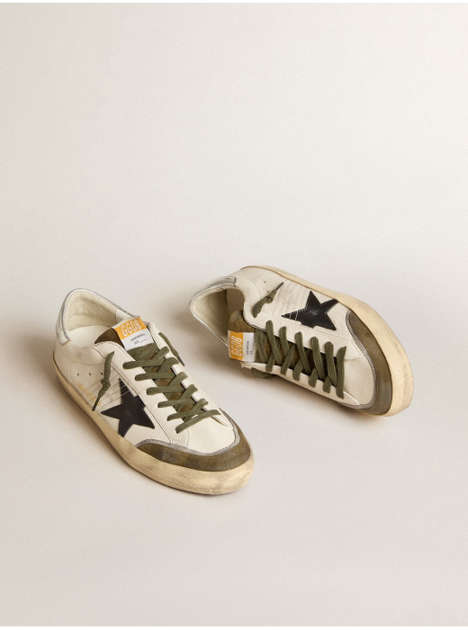 Men's Super-Star LTD in nappa leather with black leather star and silver heel tab