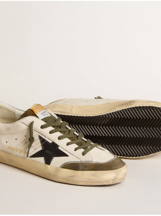 Men's Super-Star LTD in nappa leather with black leather star and silver heel tab