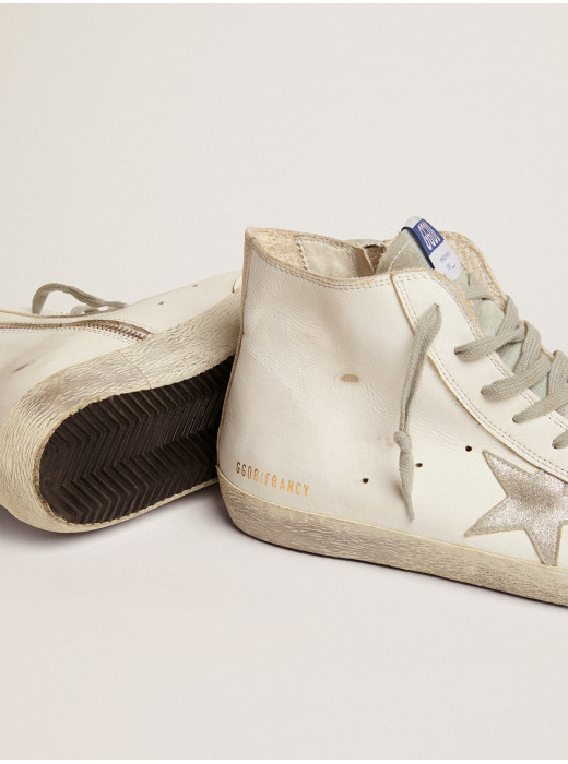 Men's Francy in leather with silver suede star