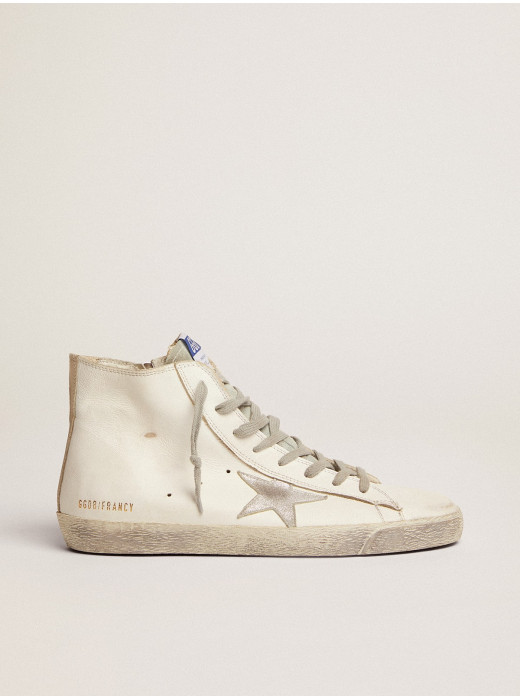 Men's Francy in leather with silver suede star