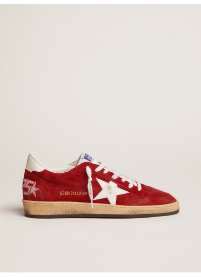 Men's Ball Star in dark red suede with white star and heel tab