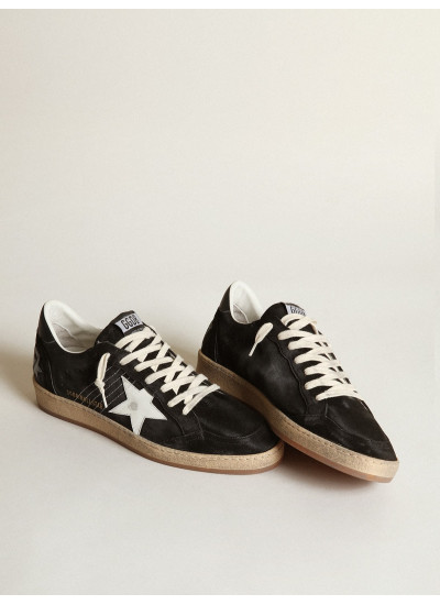 Men's Ball Star in black suede with white leather star