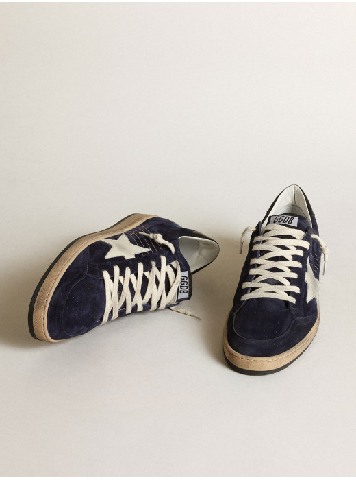 Men's Ball Star in dark blue suede with white nubuck star