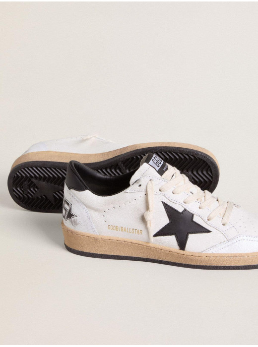 Men's Ball Star in white nappa with black star