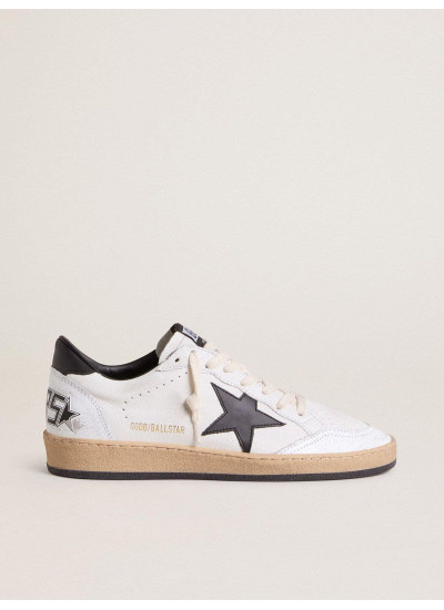 Men's Ball Star in white nappa with black star