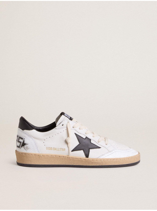 Men's Ball Star in white nappa with black star