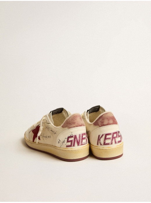 Men's Ball Star LTD in nylon with pomegranate suede star and leather heel tab