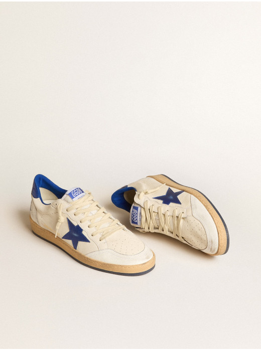 Men's Ball Star Wishes in white nappa leather with a bright blue star and heel tab