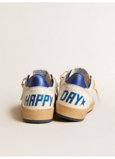 Men's Ball Star Wishes in white nappa leather with a bright blue star and heel tab