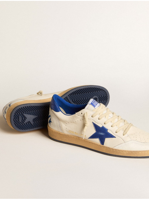 Men's Ball Star Wishes in white nappa leather with a bright blue star and heel tab