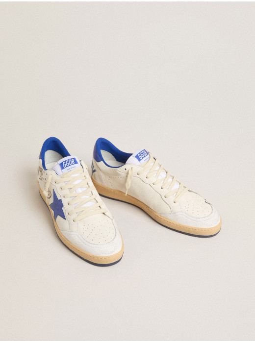 Men's Ball Star Wishes in white nappa leather with a bright blue star and heel tab