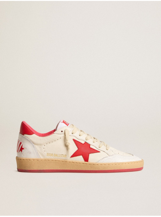 Men’s Ball Star  Wishes in white leather with a red star and heel tab