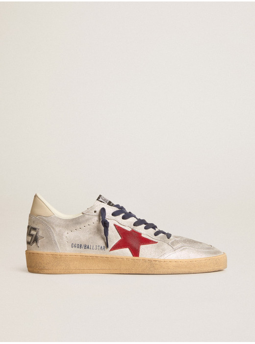 Ball Star in metallic suede with suede star and leather heel tab