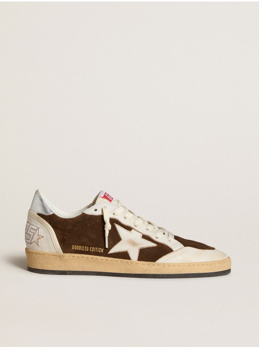 Ball Star in suede with leather star and metallic leather heel tab