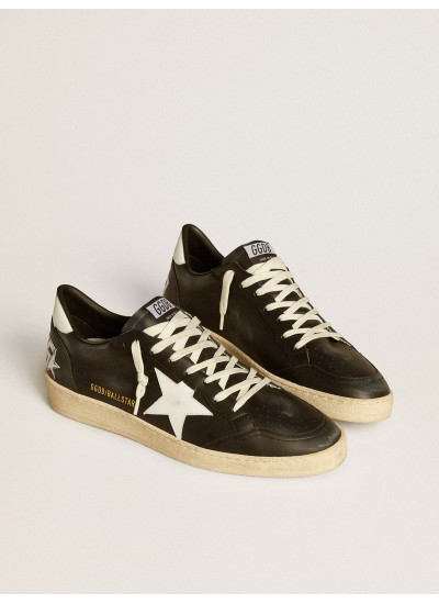Men's Ball Star in black nappa with white leather star and heel tab