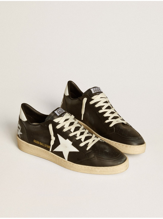 Men's Ball Star in black nappa with white leather star and heel tab