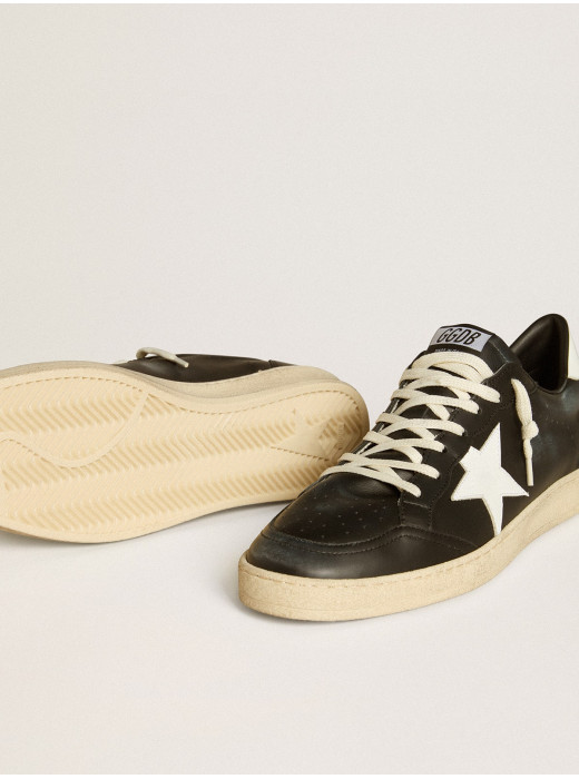 Men's Ball Star in black nappa with white leather star and heel tab