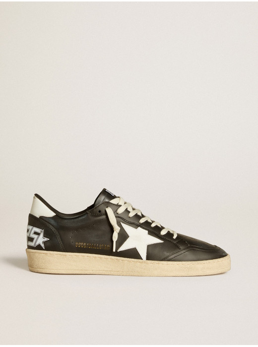 Men's Ball Star in black nappa with white leather star and heel tab