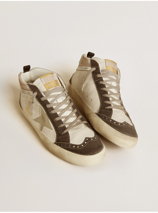 Mid Star with gray leather star and metallic silver leather flash