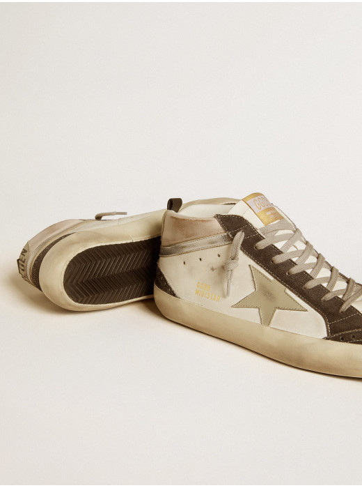 Mid Star with gray leather star and metallic silver leather flash