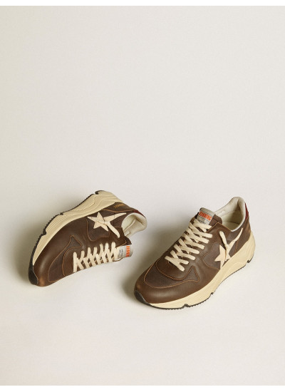 Running Sole in nylon and leather with TPU star and nubuck heel tab