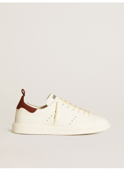 Men’s Starter LTD in white leather with burgundy nubuck heel tab