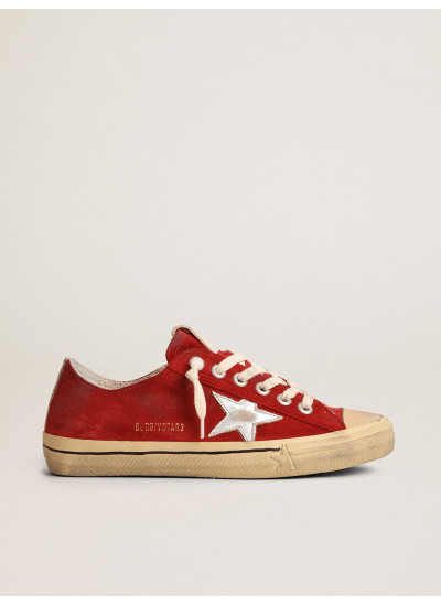 Men's V-Star LTD in dark red suede with silver star and heel tab