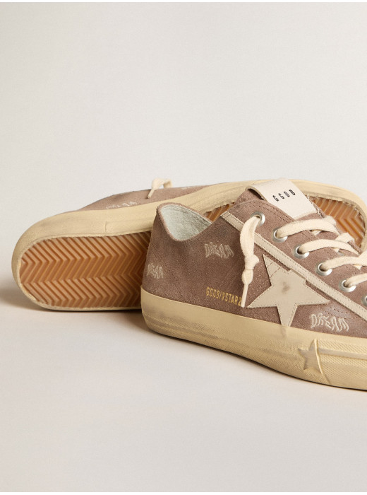 Men's V-Star in dove-gray suede with light gray leather star