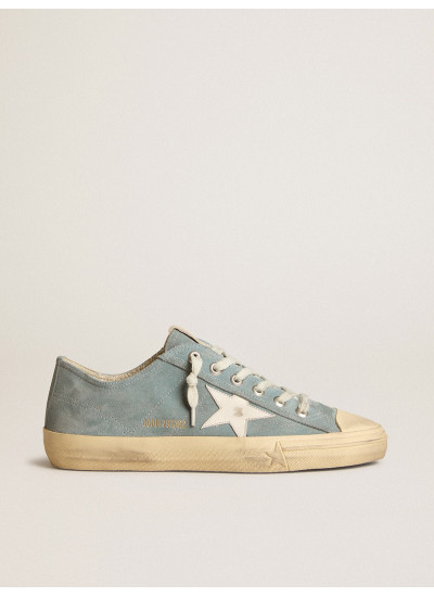 V-Star in silver-blue suede with white leather star