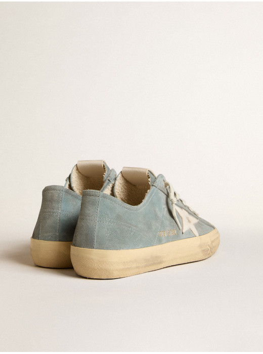 V-Star in silver-blue suede with white leather star