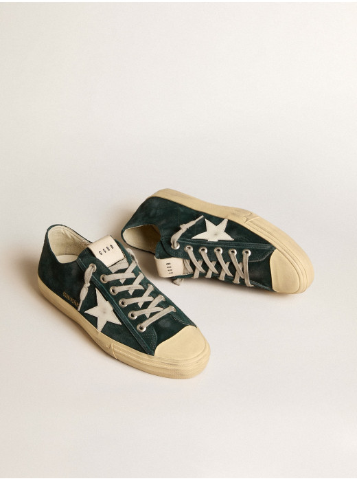 V-Star in forest-green suede with white leather star