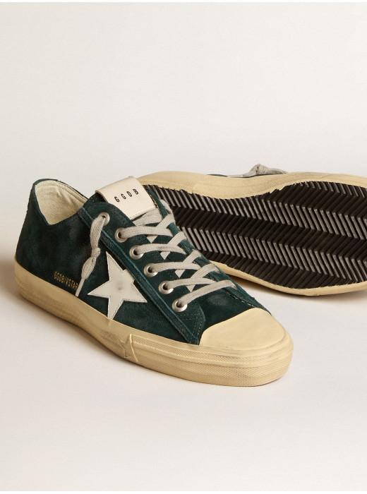 V-Star in forest-green suede with white leather star