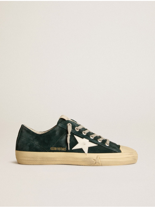 V-Star in forest-green suede with white leather star