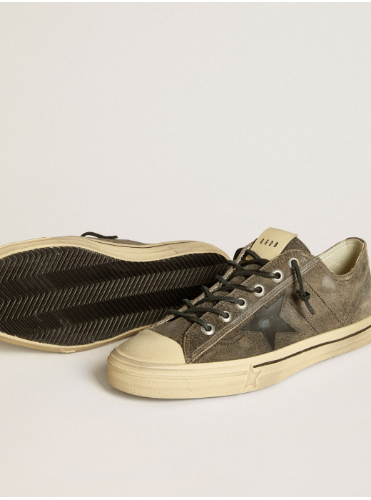 Men’s V-Star in black suede with black leather star