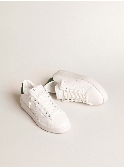 Purestar with white bio-based star and mat green leather heel tab