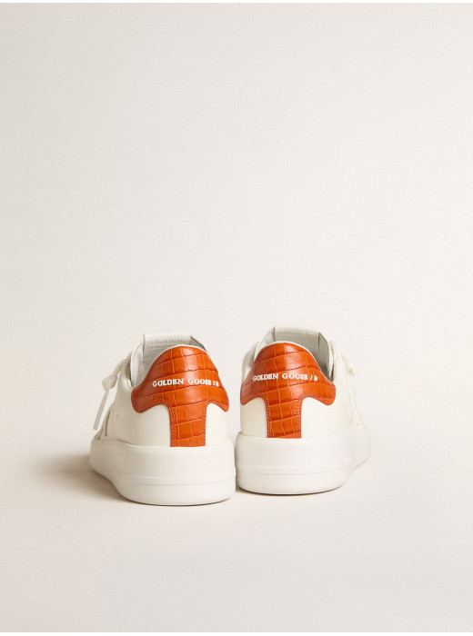 Men's Purestar with white leather star and orange heel tab