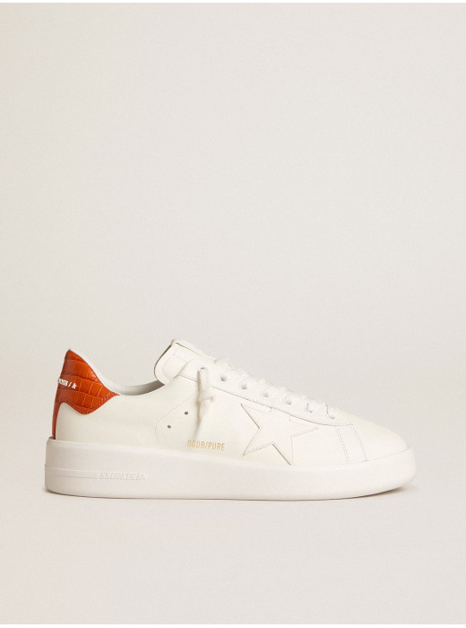 Men's Purestar with white leather star and orange heel tab