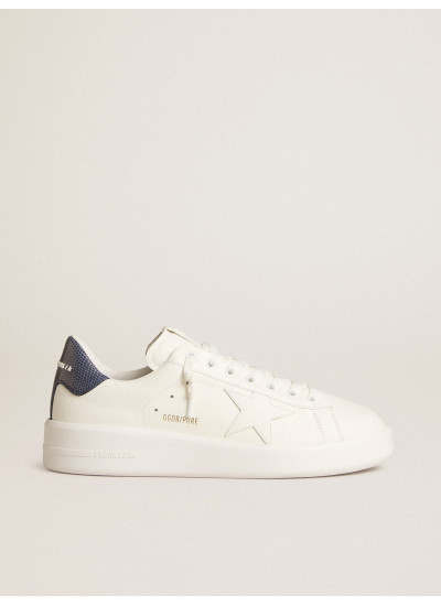 Men's Purestar in leather with white star and blue lizard leather heel tab